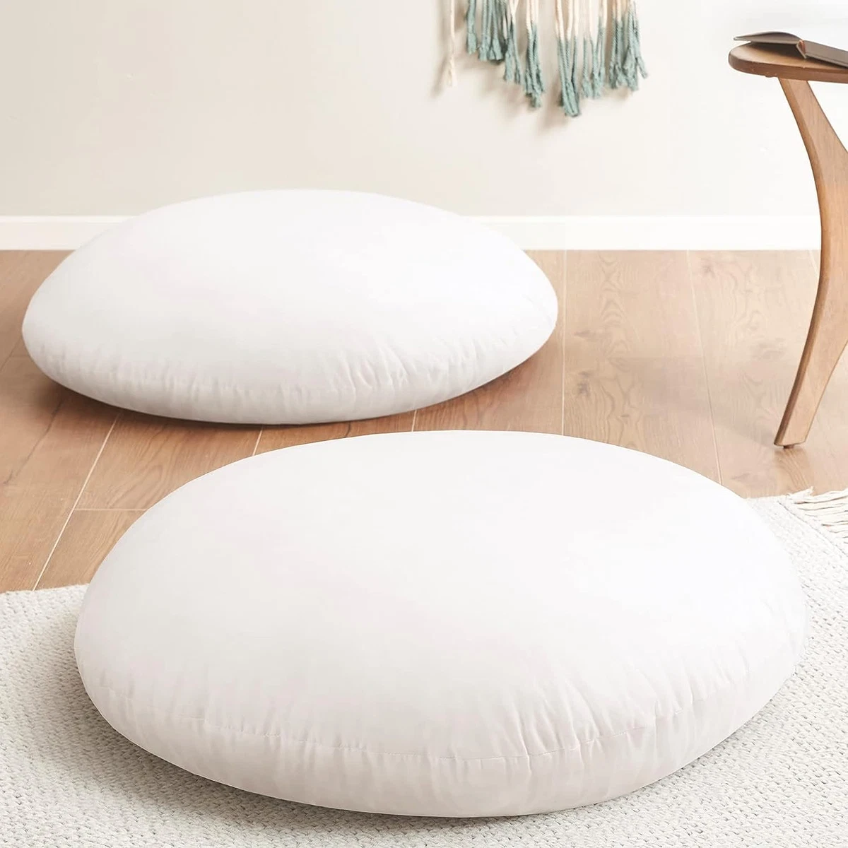 round Floor Pillow Insert 2 Sets, Large Thick Meditation Cushion, Circular  Seati