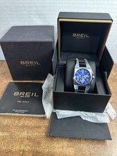 NUOVO Orologio Breil Milano Cronografo Uomo Blu e Argento Orologio da Polso Nuovo con Scatola con Manuale