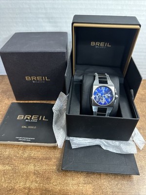 NEW Breil Milano Chronograph Men's Watch Blue & Silver Wristwatch NIB W Manual