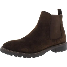 Steve Madden Womens Leopold Round Toe Slip On Chelsea Boots Shoes BHFO 1422