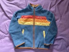 Cotopaxi Jacket Youth XS Blue Fleece Full Zip Colorblock Striped Hiking Outdoor