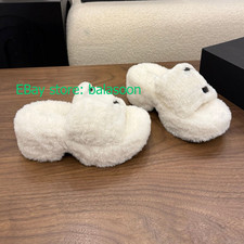 Lambswool Slippers Autumn and Winter 8CM Warm Non-Slip Mao Mao Slippers Wear