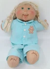 Cabbage Patch Kid Play Along Doll Blonde Hair Green Eyes Blue Bear Outfit 2005