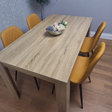 Dining Table and 4 Chairs Oak Effect Table With 4 Chairs Dining Room Furniture