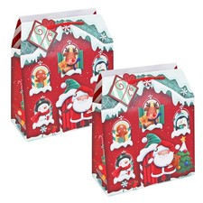 Christmas Gift Bags with Gift Tags Set of 2  Santa's Grotto 25cm x 21cm x 10cm