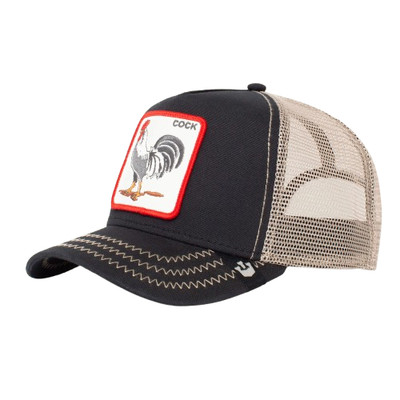 Goorin Bros Rooster Trucker Hat Black Beige Adjustable Mesh Back Animal Farm