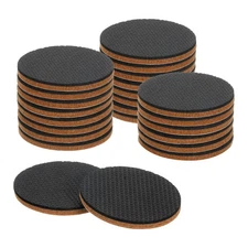 24 Pcs 2 1/8" Round Felt & EVA Furniture Pads, Floor Protectors, Brown+Black