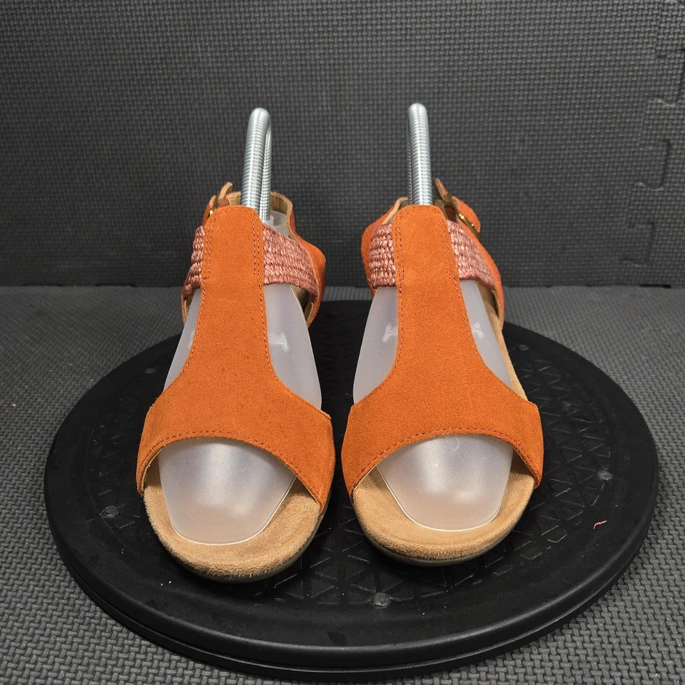 Сандалии женские Vionic Kaytie размер 7,5 оранжевые замшевые пробковые на танкетке комфортные слинги - Изображение 2 из 4