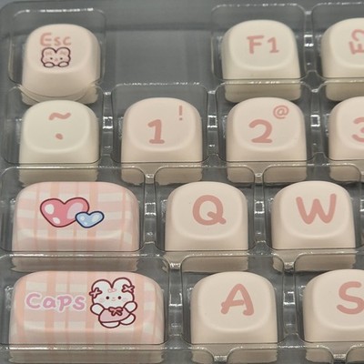 MOA, PBT, ANSI-US | Niedliche 148 Tastenkappen für Cherry MX Switch Sneak Bunny Full Set
