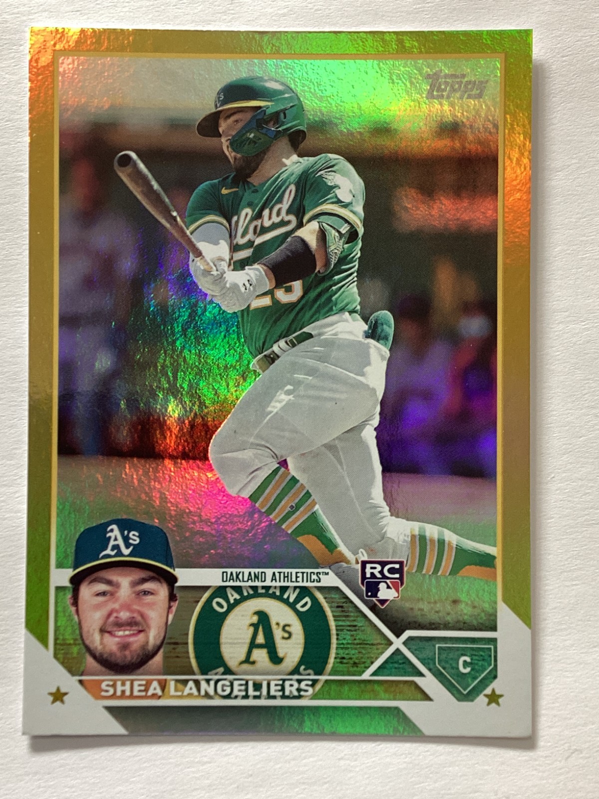 2023 Topps Gold Foil Parallel #127  Shea Langeliers RC Oakland A's Athletics *1
