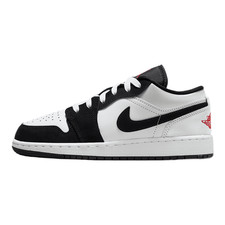 Air Jordan 1 Low SE Big Kids' Shoes White/Black/Matte Silver/Fire Red 