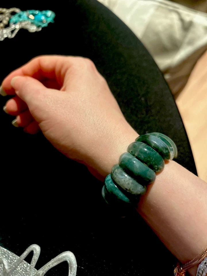 Moosachat Armband / Luxus / Handarbeit / Statement Vintage Top Zustand - Bild 3 von 4