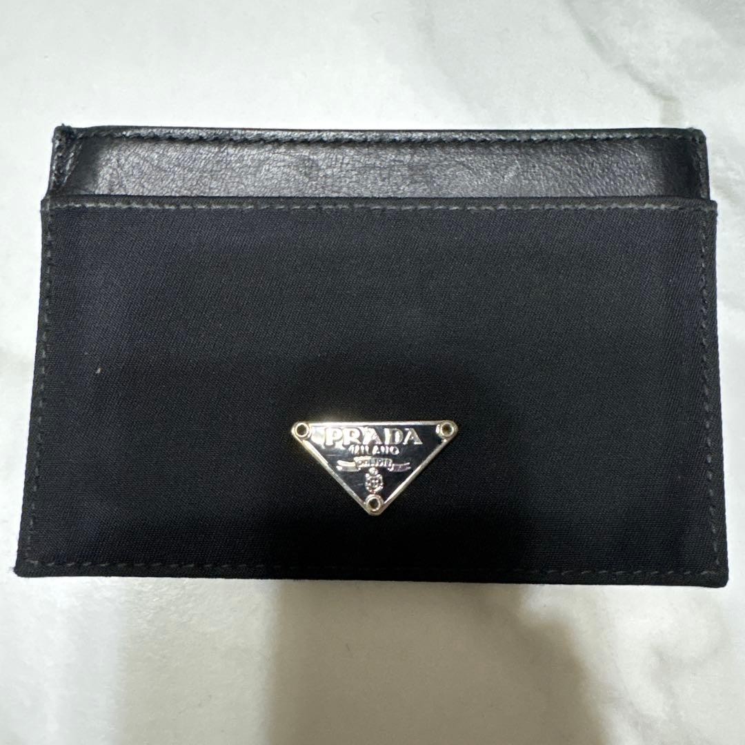 Prada Card Case Business Card Holder Black Men Women Slim Elegant