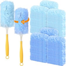60 Pack Heavy Duty Duster Refills with 2 Handle 360 Microfibre Duster Replace...