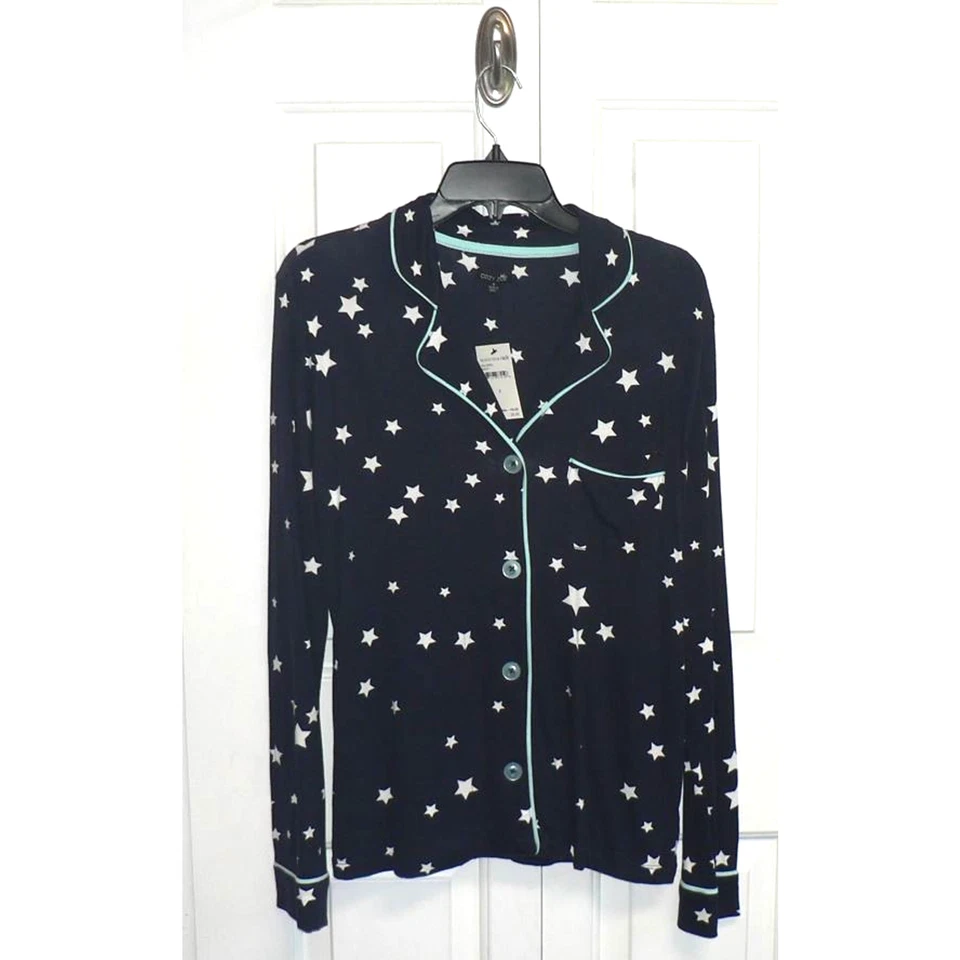 Blusa de pijama Cozy Zoe by Pj Salvage feminina estampada estrelas azul marinho pequena $30 - Imagem 2 de 4