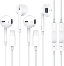 Apple Earbuds with Lightning Connector, 2Pack [Apple MFi Certified] iPhone