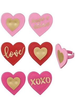 Decopac Cupcake Rings - Heart Assortment Bag Of 144. Item Number 23278