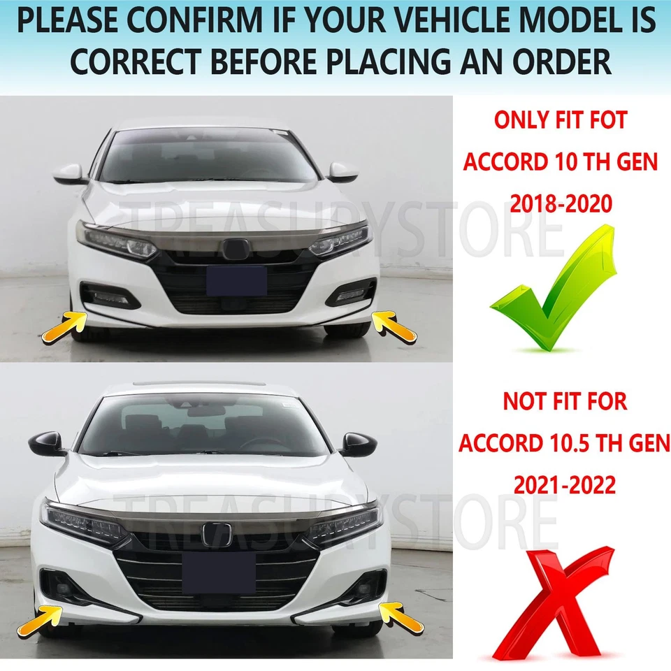 Para Honda Accord 18-20 Yofer Um conjunto difusor de para-choque traseiro e aventais de canto brancos cuspidos - Imagem 2 de 4