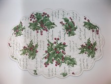 Holly Song Quilted Placemats OR Dinner Napkin...