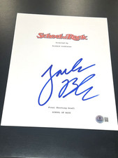 JACK BLACK SIGNED AUTOGRAPH MOVIE SCRIPT SCHOOL OF ROCK BECKETT BAS COA AUTO X2