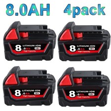 4X Replace Milwaukee M-18 Lithium 8.0AH Extended Capacity Battery 48-11-1860 18V