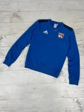 Adidas Olympique Lyon Training Sweatshirt Soccer Jersey Men SZ XS Blue