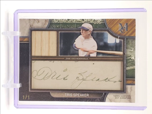 TRIS SPEAKER 2025 TOPPS MUSEUM QUALITY CUT SIGNATURE RELIC AUTO 1/1 Q3562