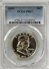 1959 PROOF FRANKLIN HALF PCGS PR67, BRILLIANT, NO SPOTS, HAZE OR TONING