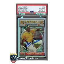 1993 Finest Refractor #158 Ruben Sierra PSA 8 Auto 10 signed autograph pop 2