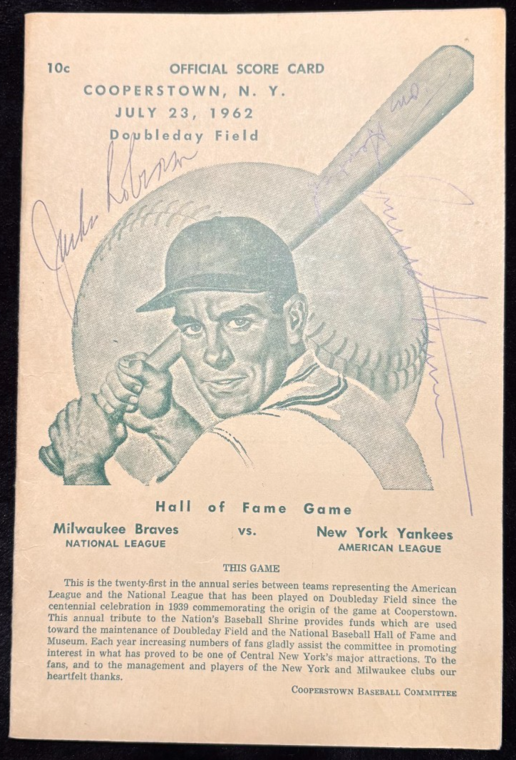 Jackie Robinson Autographed Signed Brooklyn Dodgers FROM 1962 HOF INDUCTION FULL JSA LOA WITH PHOTOS. 