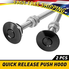 Cars Auto Button Push Quick Release Hood Bonnet Lock Pins Clip Bumper Latch Kit