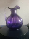 Undecorated Fenton Purple Rib Optic Pitcher