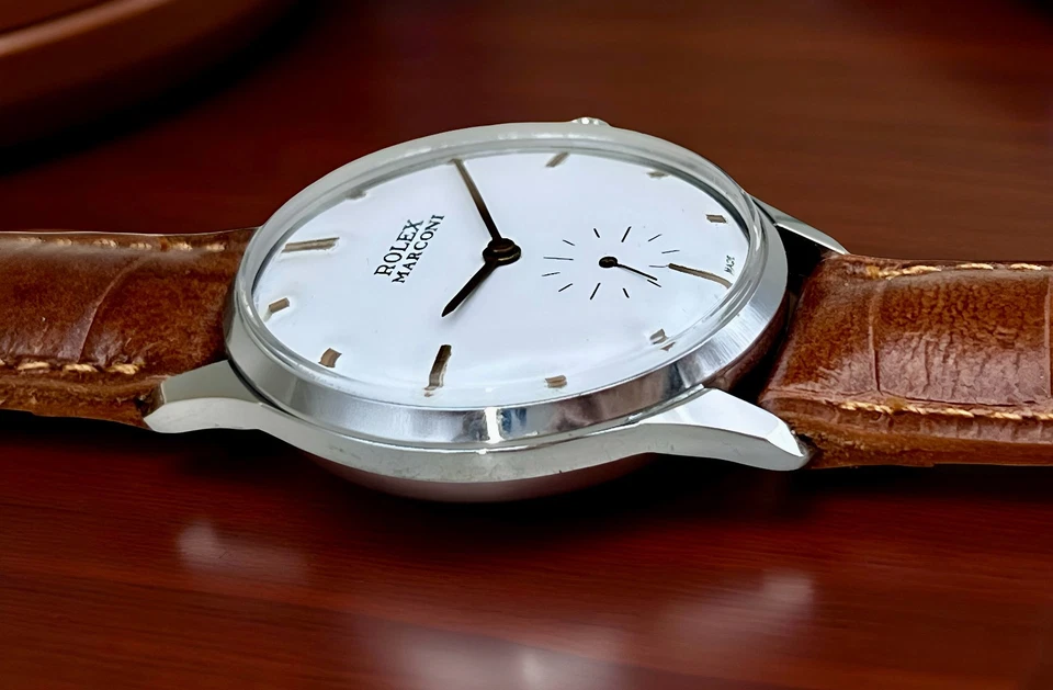 VTG ROLEX MARCONI WHITE DIAL NICKEL PLATED CASE Ø 36,5mm CIRCA 1930 - Image 4 of 4