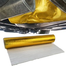Auspuff Hitzeschutz Matte Alu Keramik selbstklebend Gold 1,5mm 50cmx100cm 500&deg;C