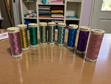Lot of 9 Gütermann Metallic Thread 142 Serie...