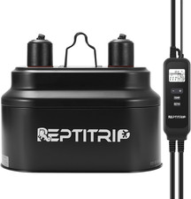 Reptile Heat Lamp with Timer  PID Dimming Thermostat, Dual Reptile Light Fixtur