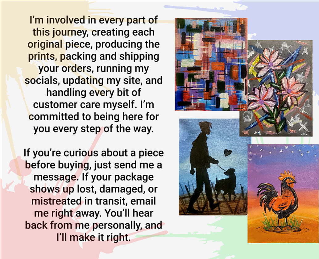 Original Wall Art 16x12 Canvas Cool Expressionism Gift Home Decor Painting