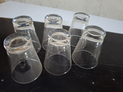 6 x  Espresso Wasser Beistell Kaffee Glas Gläser Likör Schnaps Amuse klein