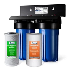 iSpring WGB21B 2-Stage Whole House Water Filter System 4.5" x10" Filter 1" Ports
