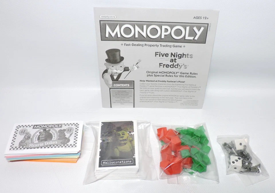 Monopoly Five Nights at Freddy's FNAF Board Game NEAR COMPLETE, Missing 2 Houses - Image 4 of 4