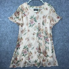 Vintage Michael B Ltd Dress Womens 10P Peach Y2K Romantic Sheer Summery Girly