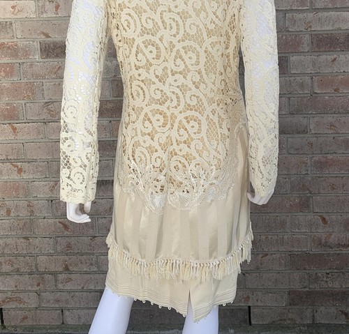 Vtg Rare Gianfranco Ferre blouse skirt jacket silk heavy lace embroidered HTF - Picture 9 of 23