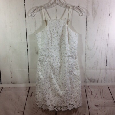 Lilly Pulitzer Katie Daisy Lace Dress Womens 2 White Iridescent Cocktail  Party | eBay