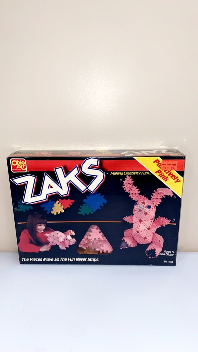 1987 Ohio Art ZAKS Building Kids Toy Play Set Positively Pink