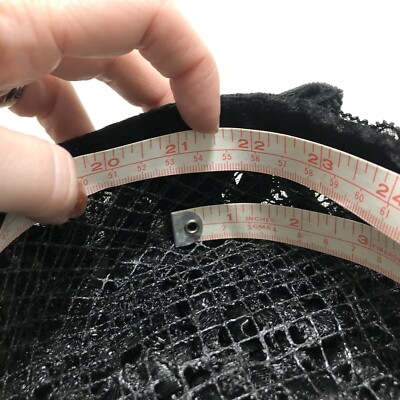Black Muffin Hat Woven Style Black Velvet Bow Union Made  display picture 3