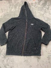 Vans Off The Wall Hooded Sweatshirt Kids M Black Fleece Logo Graphic Full Zipper