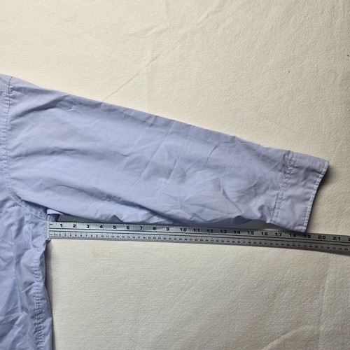 Manhattan Men’s Dress Shirt Light Blue Button-Down Long Sleeve Classic 18.5 35 - Picture 7 of 9