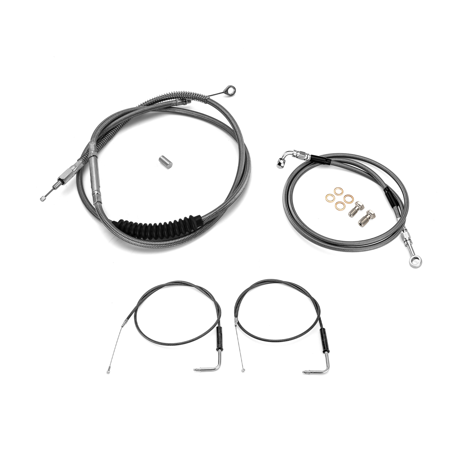 For Harley Softail FXSTB 16"-18" Apes Brake Line Clutch Throttle Cable Non-ABS