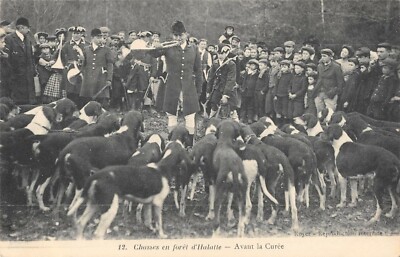CPA Ancienne – Chasse à Courre / Équipage D'Halatte / La Curée – Oise (60), 1900