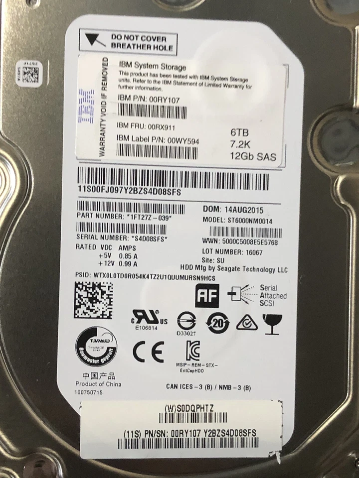 IBM 2076-12F V7000 Storwize Expansion Enclosure 72TB 12Gb/s SAS3 12x 6TB 7.2K NL - Image 4 of 4